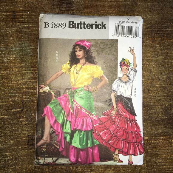 Butterick Sewing Pattern 4889 Costume Chiquita Gypsy Esmeralda XS S M 4-14 UNCUT - Picture 1 of 3